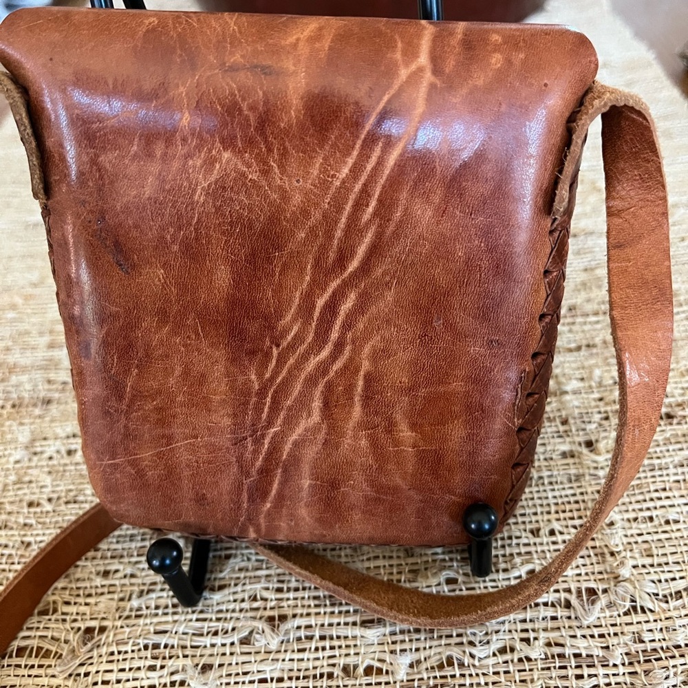 Artisan Handcrafted Brown Leather Small purse NEW with Stamp - Picture 6 of 12